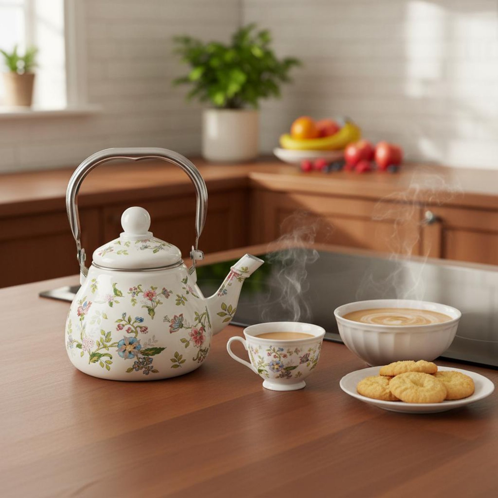 Cast Iron Teapot - Chaleira de Chá Esmaltada Segura para