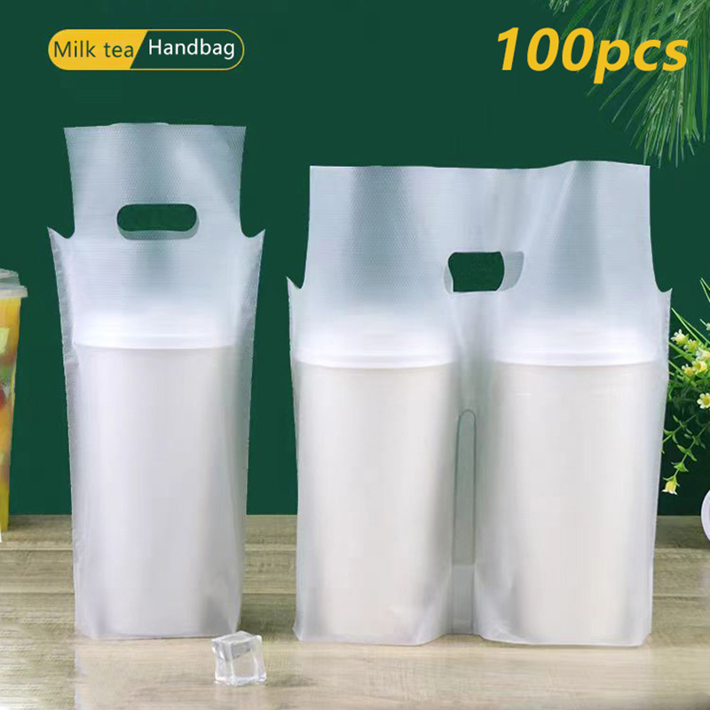 Coffee Tea Cup - 100 Sacos Plásticos Transparentes Foscos Descartáveis