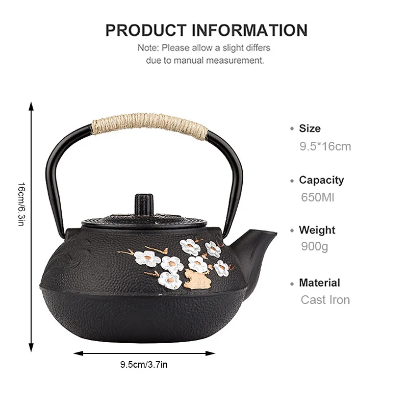 Garrafa de água de ferro fundi - Cast Iron Teapot avaliação e preço