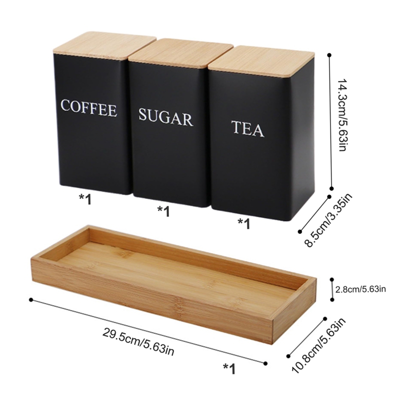 Conjunto de 3 Peças: Potes de  - Coffee Tea Jar Set avaliação e preço
