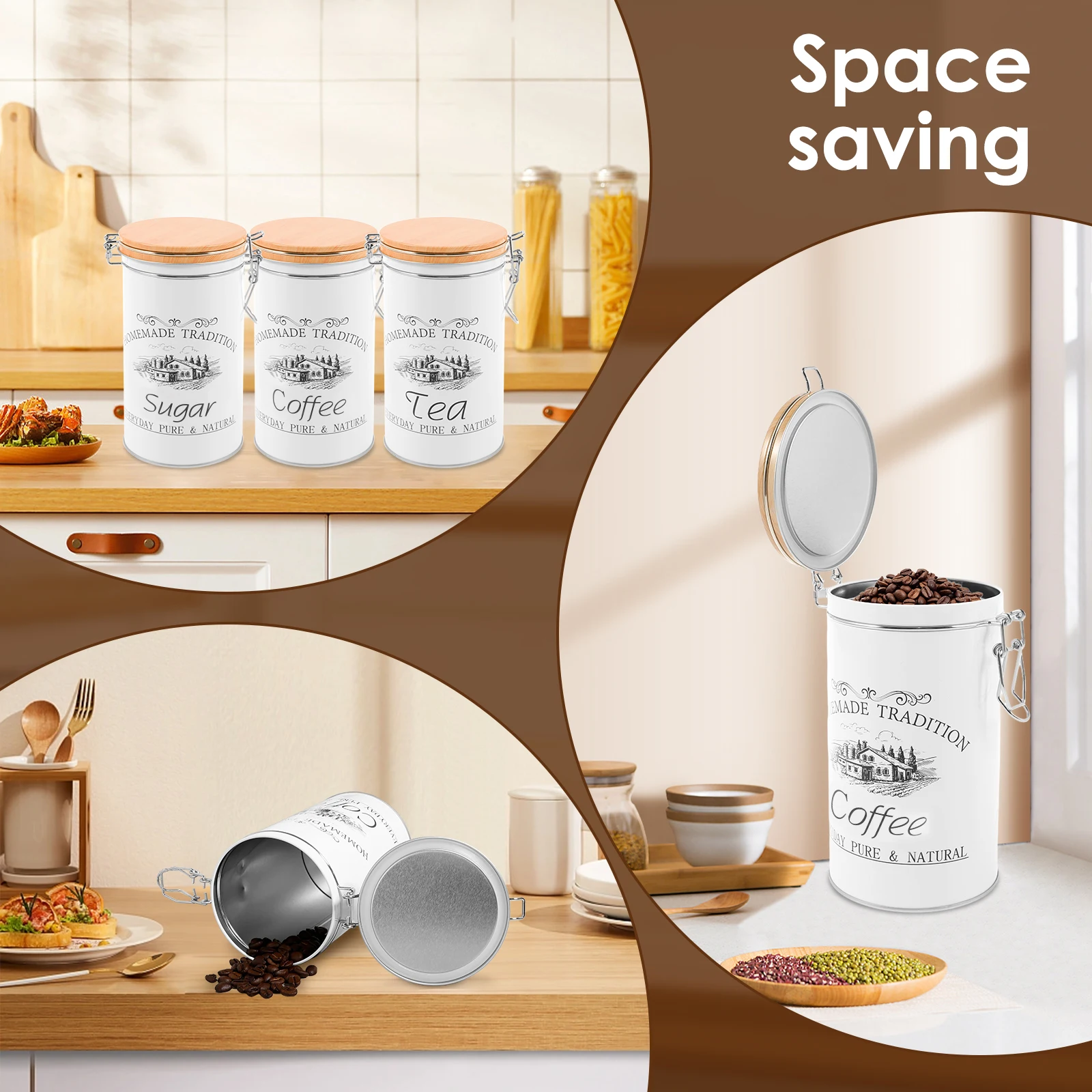 Conjunto de 3 Peças: Latas de  - Coffee Tea Jar Set avaliação e preço