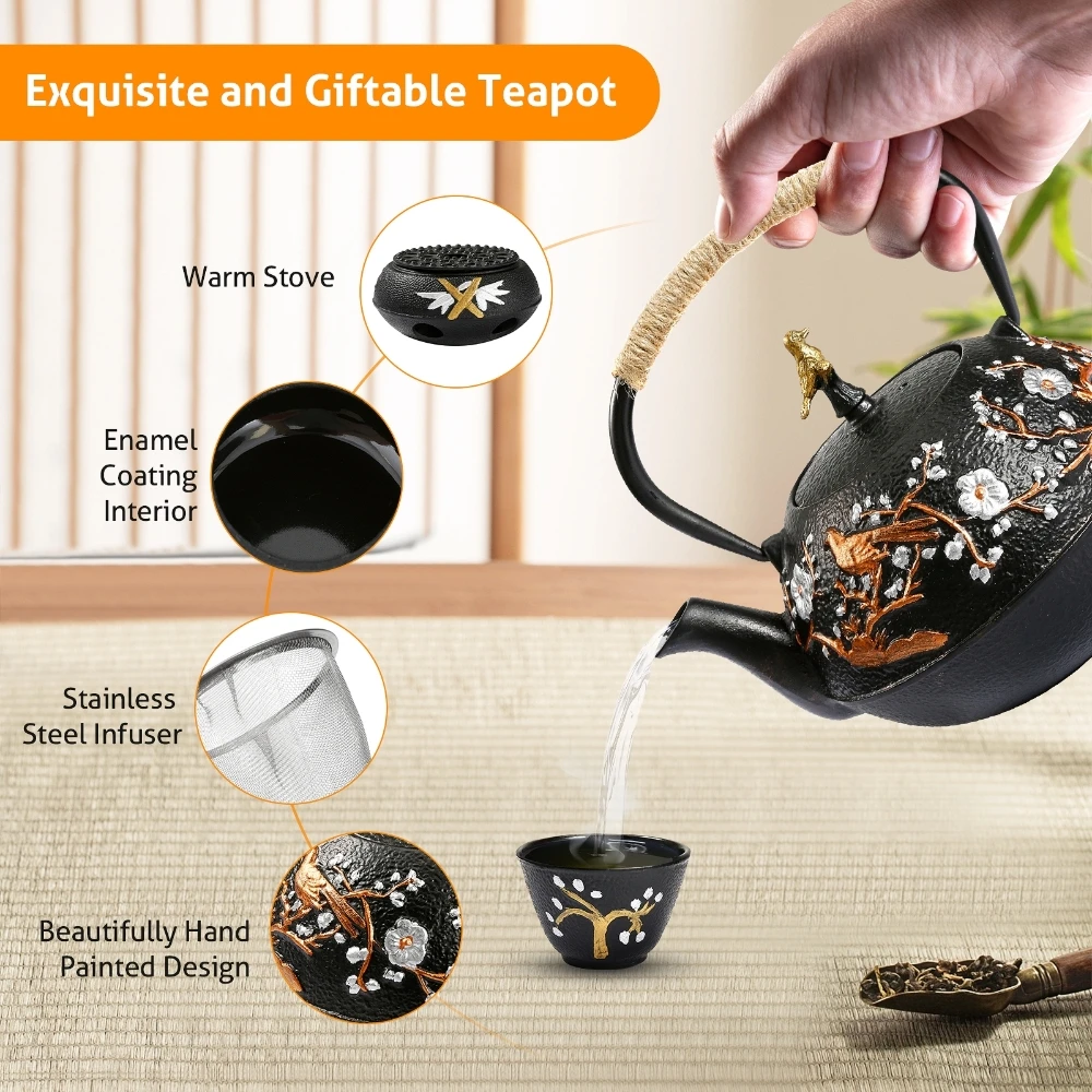 Conjunto de bule de ferro fund - Cast Iron Teapot avaliação e preço