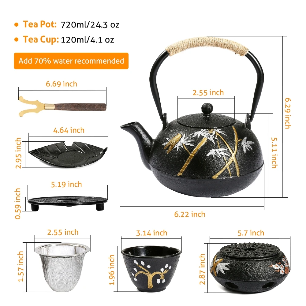 Chaleira de bule de ferro fund - Cast Iron Teapot avaliação e preço