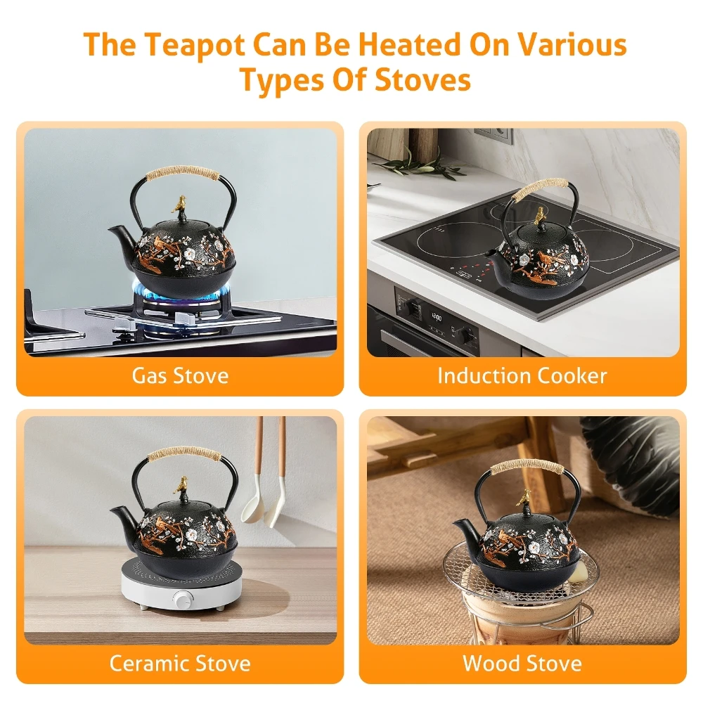 Chaleira de bule de ferro fund - Cast Iron Teapot avaliação e preço